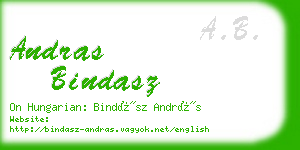 andras bindasz business card